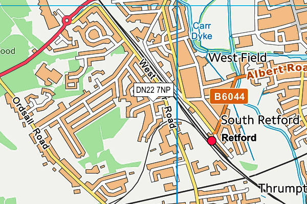 DN22 7NP map - OS VectorMap District (Ordnance Survey)