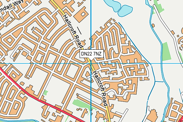 DN22 7NZ map - OS VectorMap District (Ordnance Survey)