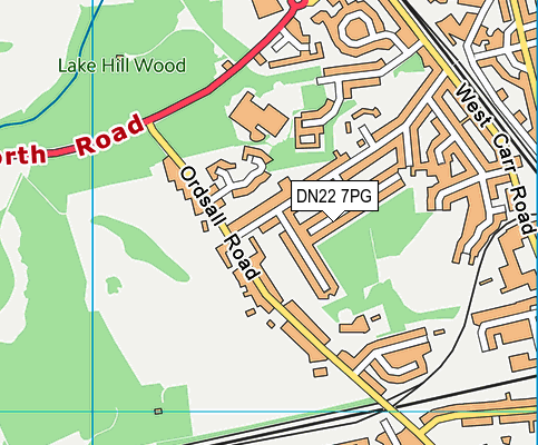 DN22 7PG map - OS VectorMap District (Ordnance Survey)