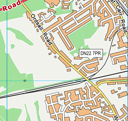 DN22 7PR map - OS VectorMap District (Ordnance Survey)