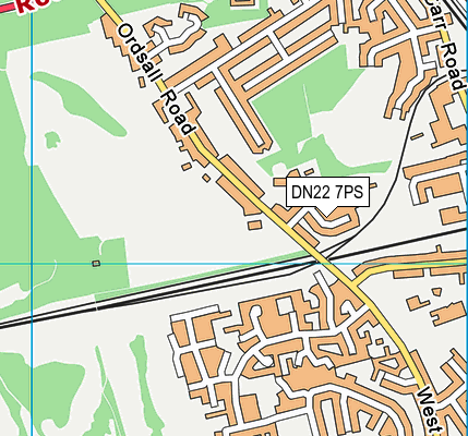 DN22 7PS map - OS VectorMap District (Ordnance Survey)