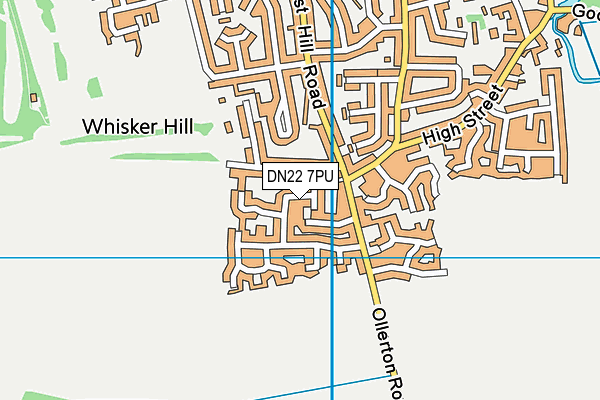 DN22 7PU map - OS VectorMap District (Ordnance Survey)