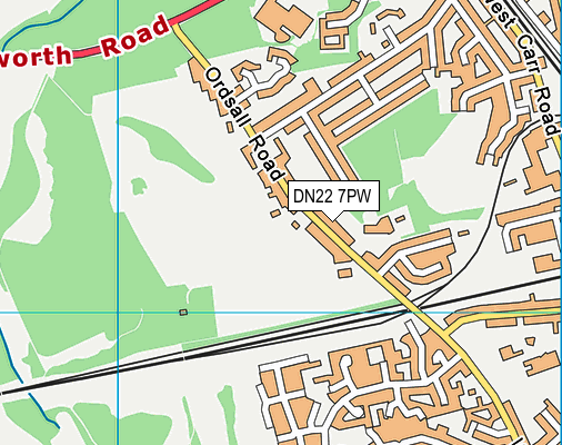 DN22 7PW map - OS VectorMap District (Ordnance Survey)