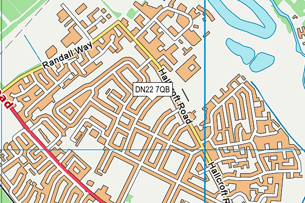 DN22 7QB map - OS VectorMap District (Ordnance Survey)
