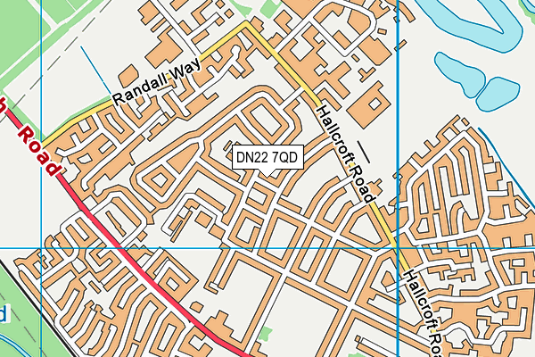 DN22 7QD map - OS VectorMap District (Ordnance Survey)