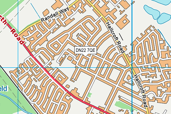 DN22 7QE map - OS VectorMap District (Ordnance Survey)