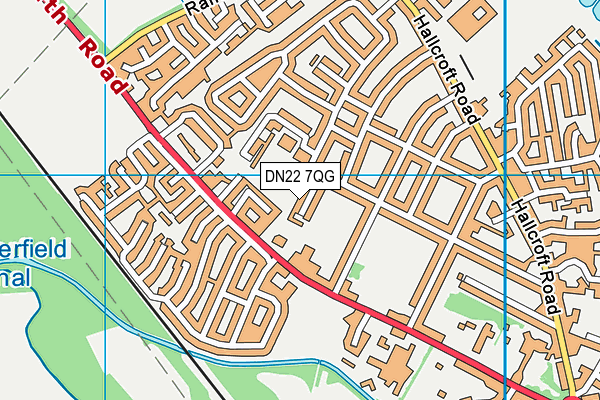 DN22 7QG map - OS VectorMap District (Ordnance Survey)