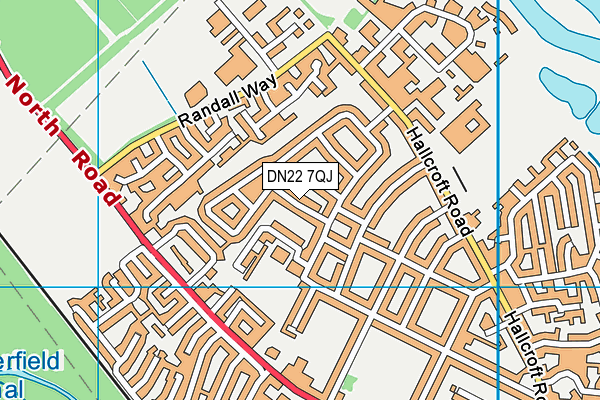DN22 7QJ map - OS VectorMap District (Ordnance Survey)