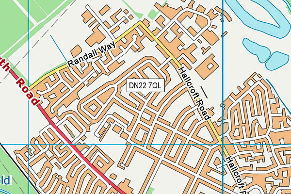 DN22 7QL map - OS VectorMap District (Ordnance Survey)
