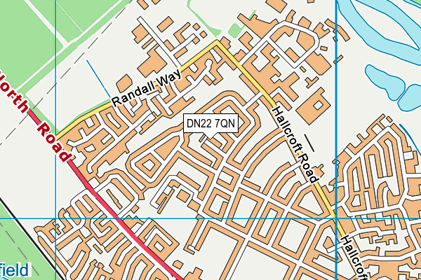 DN22 7QN map - OS VectorMap District (Ordnance Survey)