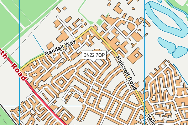 DN22 7QP map - OS VectorMap District (Ordnance Survey)