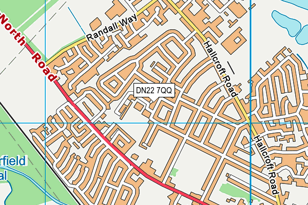 DN22 7QQ map - OS VectorMap District (Ordnance Survey)