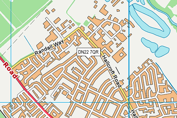 DN22 7QR map - OS VectorMap District (Ordnance Survey)