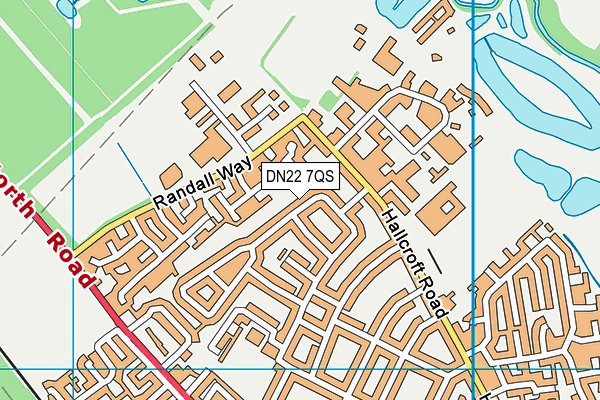 DN22 7QS map - OS VectorMap District (Ordnance Survey)