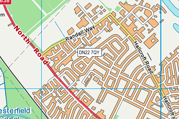 DN22 7QY map - OS VectorMap District (Ordnance Survey)