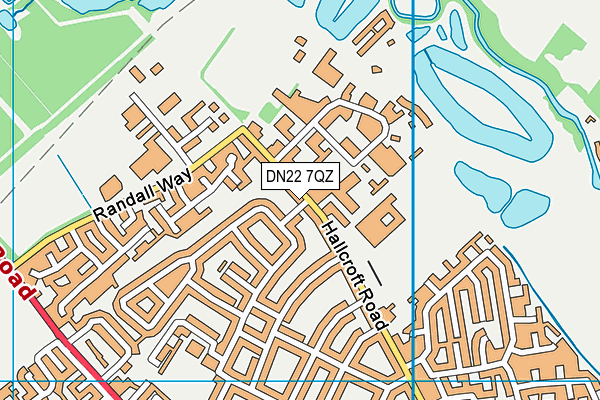 DN22 7QZ map - OS VectorMap District (Ordnance Survey)