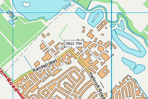 DN22 7RA map - OS VectorMap District (Ordnance Survey)