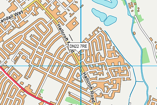 DN22 7RE map - OS VectorMap District (Ordnance Survey)