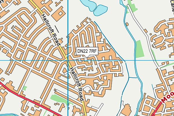 DN22 7RF map - OS VectorMap District (Ordnance Survey)