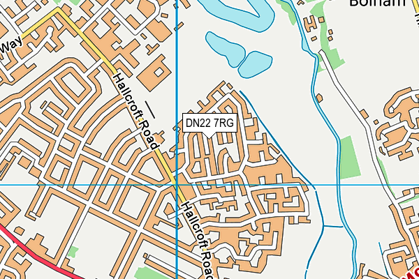 DN22 7RG map - OS VectorMap District (Ordnance Survey)
