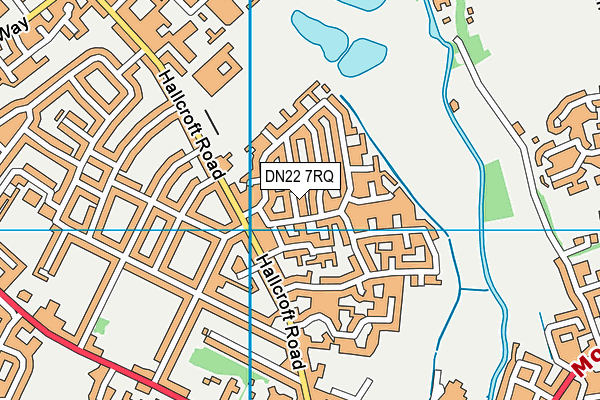 DN22 7RQ map - OS VectorMap District (Ordnance Survey)