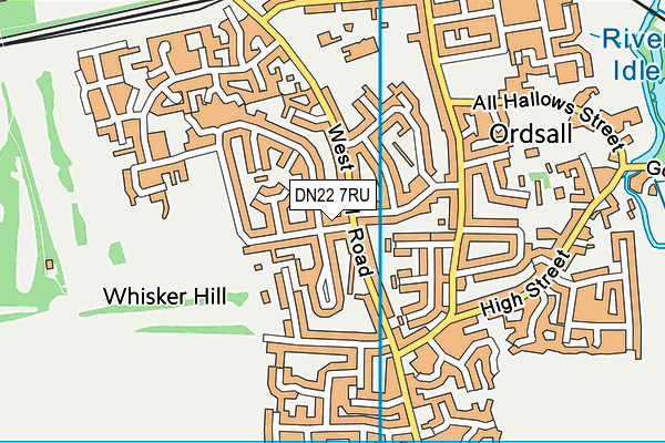DN22 7RU map - OS VectorMap District (Ordnance Survey)