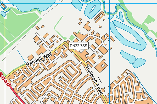 DN22 7SS map - OS VectorMap District (Ordnance Survey)