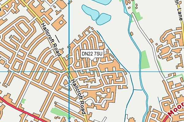 DN22 7SU map - OS VectorMap District (Ordnance Survey)