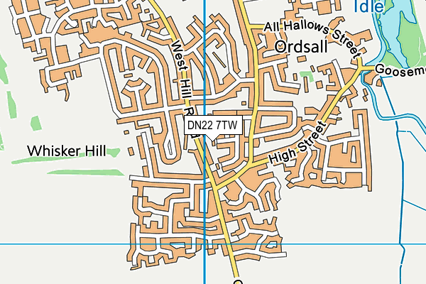 DN22 7TW map - OS VectorMap District (Ordnance Survey)