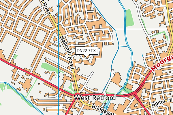 DN22 7TX map - OS VectorMap District (Ordnance Survey)