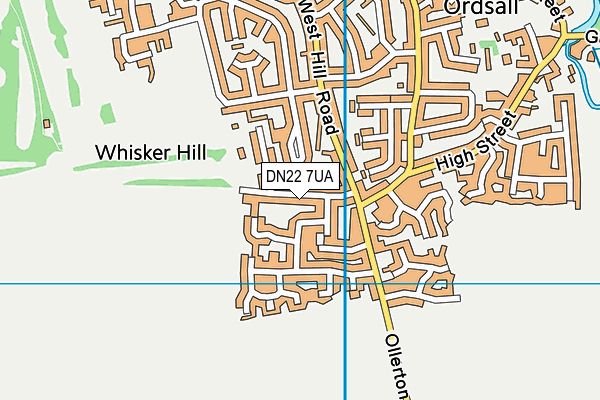 DN22 7UA map - OS VectorMap District (Ordnance Survey)