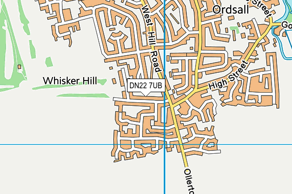 DN22 7UB map - OS VectorMap District (Ordnance Survey)