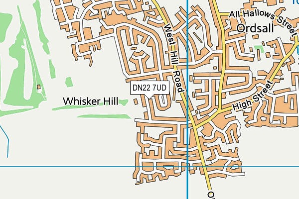 DN22 7UD map - OS VectorMap District (Ordnance Survey)