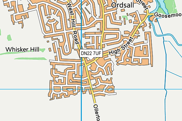 DN22 7UF map - OS VectorMap District (Ordnance Survey)