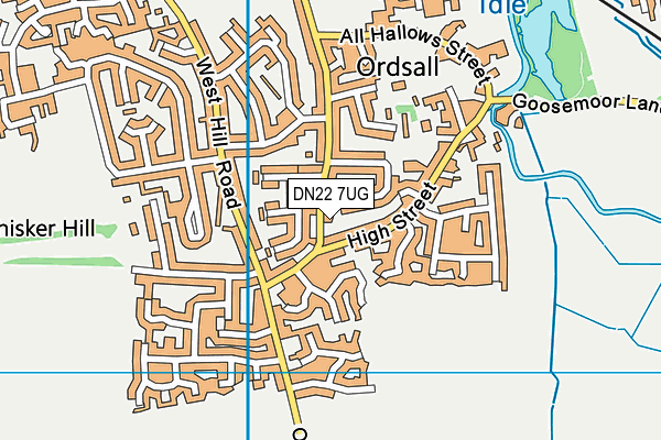 DN22 7UG map - OS VectorMap District (Ordnance Survey)