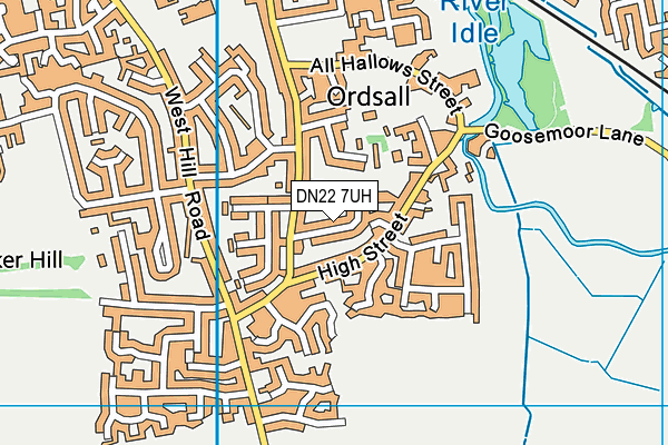 DN22 7UH map - OS VectorMap District (Ordnance Survey)