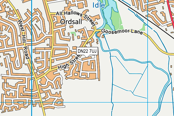 DN22 7UJ map - OS VectorMap District (Ordnance Survey)