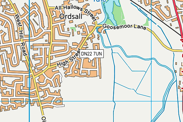 DN22 7UN map - OS VectorMap District (Ordnance Survey)