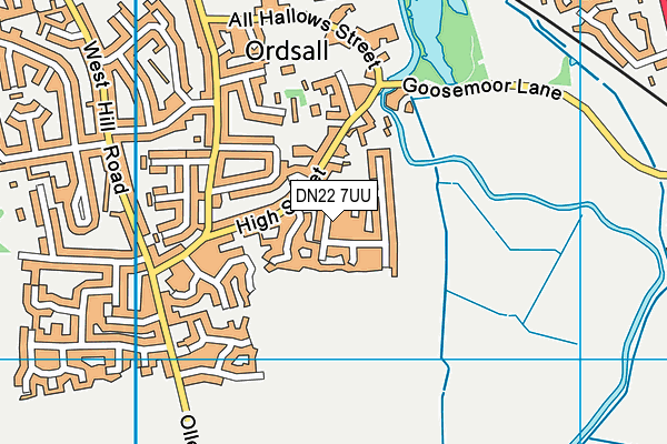 DN22 7UU map - OS VectorMap District (Ordnance Survey)