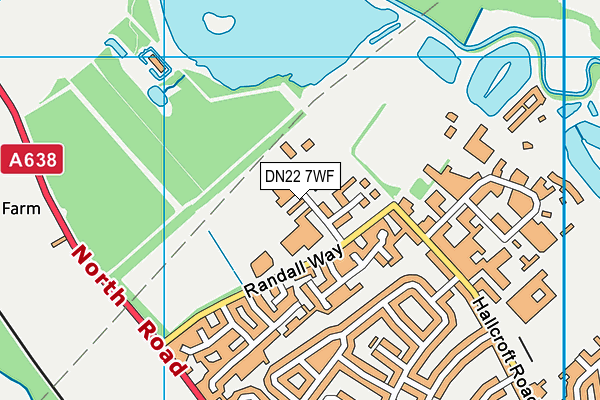 DN22 7WF map - OS VectorMap District (Ordnance Survey)