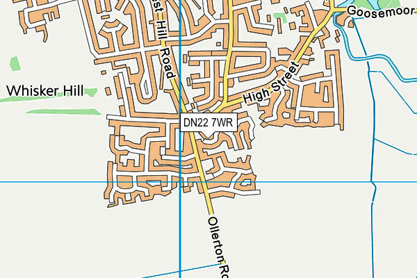 DN22 7WR map - OS VectorMap District (Ordnance Survey)