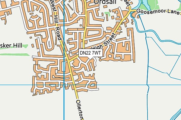 DN22 7WT map - OS VectorMap District (Ordnance Survey)