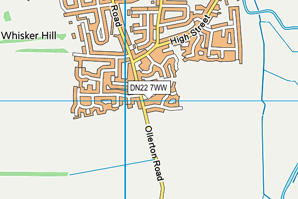 DN22 7WW map - OS VectorMap District (Ordnance Survey)