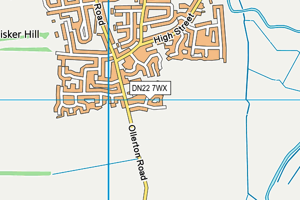 DN22 7WX map - OS VectorMap District (Ordnance Survey)
