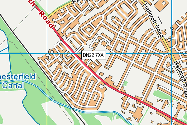 DN22 7XA map - OS VectorMap District (Ordnance Survey)