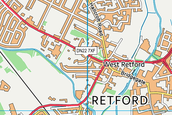 DN22 7XF map - OS VectorMap District (Ordnance Survey)