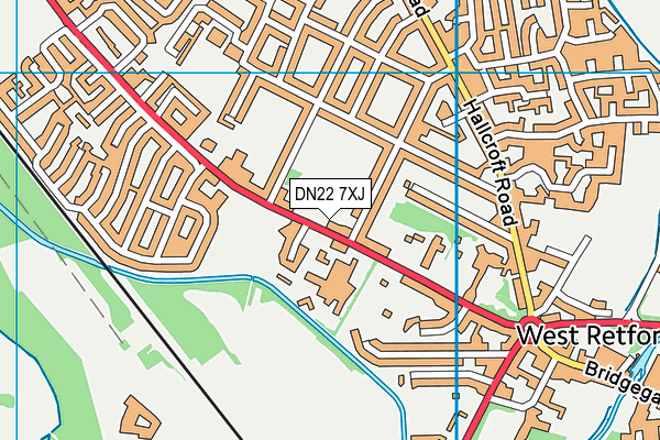 DN22 7XJ map - OS VectorMap District (Ordnance Survey)