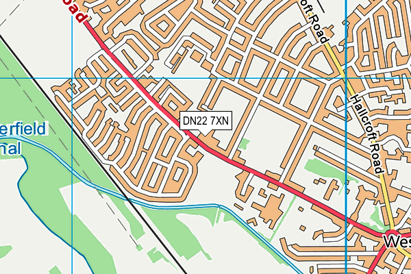DN22 7XN map - OS VectorMap District (Ordnance Survey)