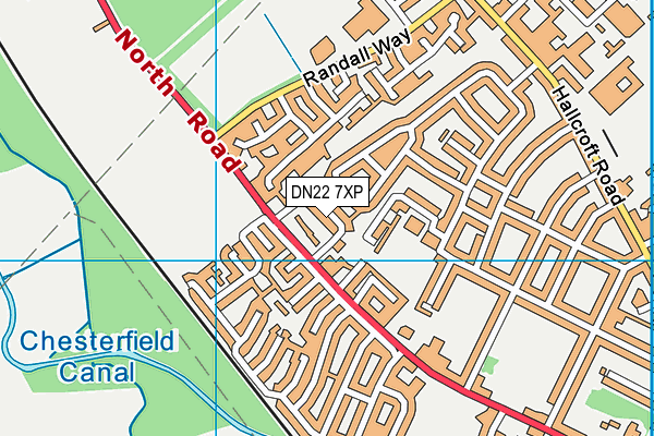DN22 7XP map - OS VectorMap District (Ordnance Survey)