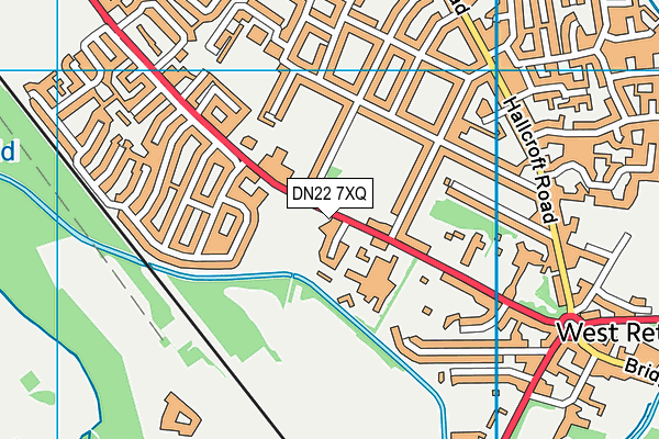 DN22 7XQ map - OS VectorMap District (Ordnance Survey)